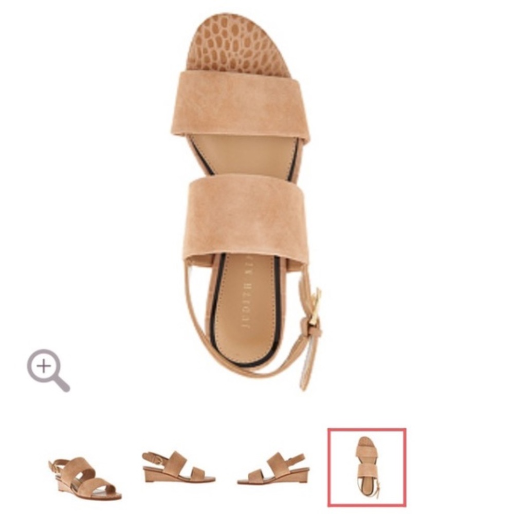 Judith Ripka Zoe Champagne Wedge Sandals 7.5